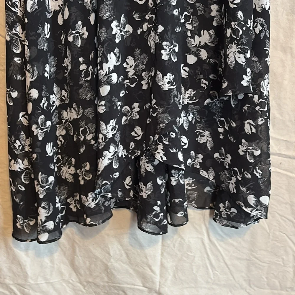 DKNY Monochrome Floral Midi Dress - Picture 3 of 4